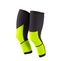 Dos Caballos knee warmers black neon yellow. Top performance